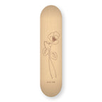Birthflower February engraved skateboard deck in natural wood