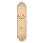 Birthflower January engraved skateboard deck in natural wood