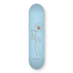 Birthflower February engraved skateboard deck in natural wood
