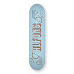 Memphis Balance engraved skateboard deck in natural wood