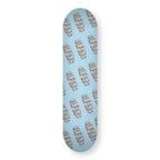 Classic Repeat engraved skateboard deck in natural wood