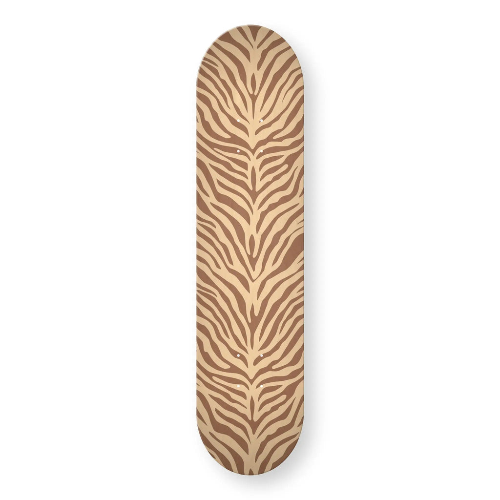 Tiger Instinct Inverse engraved skateboard deck in natural wood