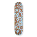 Tiger Instinct engraved skateboard deck in natural wood